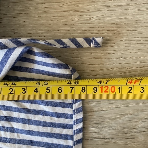A New Day Blue & White Striped Faux Wrap Dress Medium - Picture 6 of 7